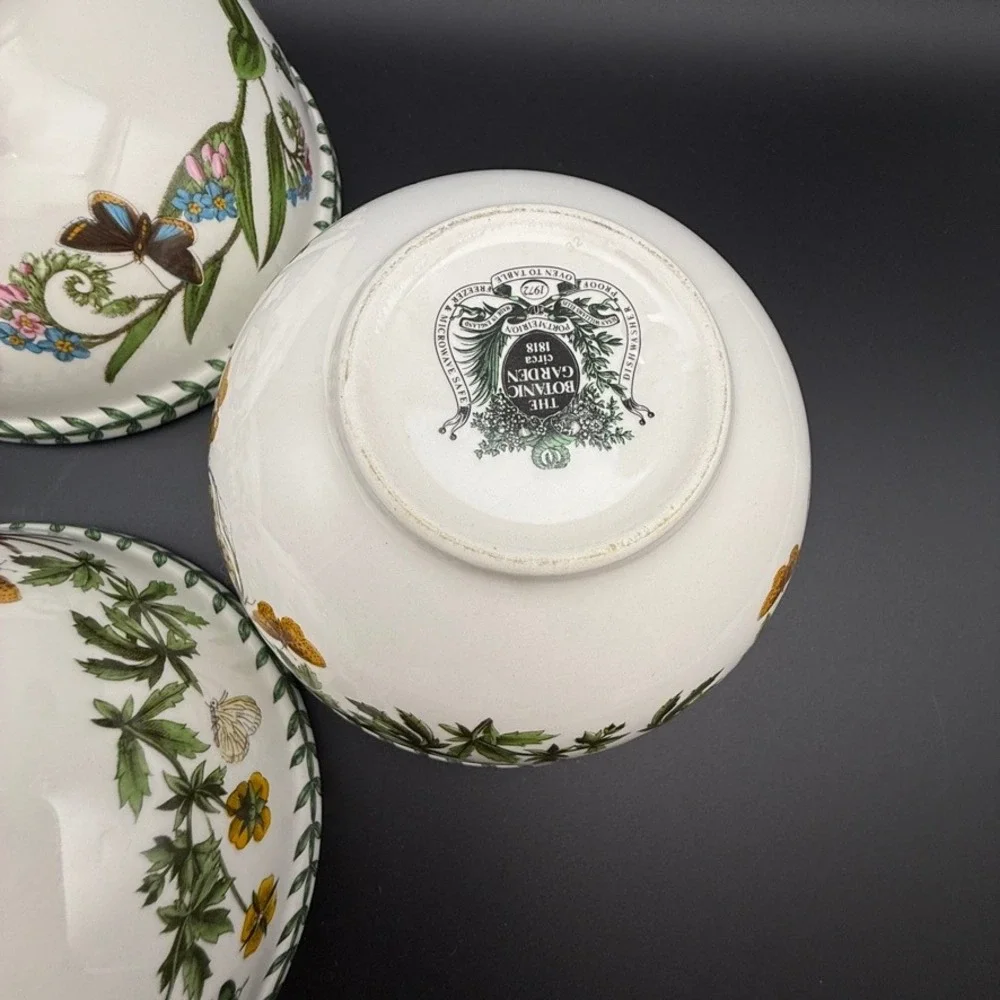 Portmeirion Botanic Garden Stacking Bowls Set of 4 Cereal Dessert Oatmeal 5.5in